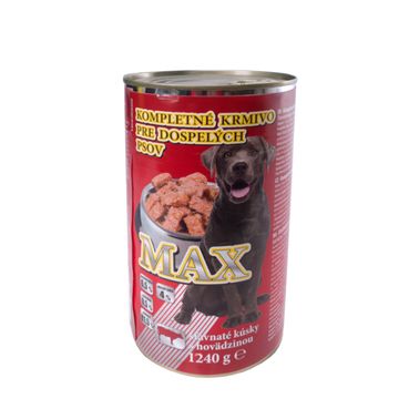KRMIVO PRE PSY MAX v konzerve hovädzie 1,24kg